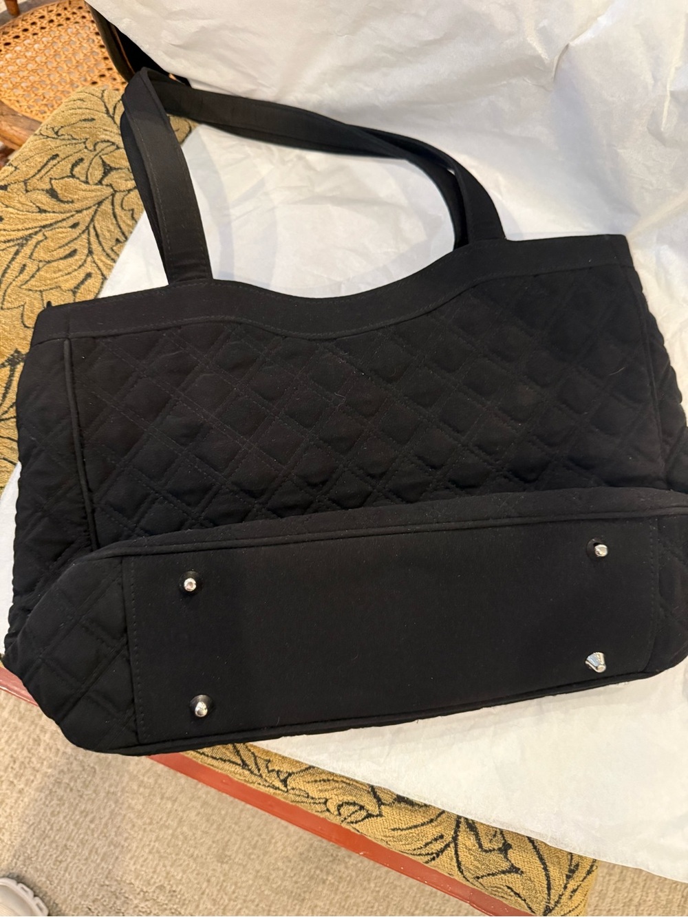 Vera Bradley Black Quilted Shoulder Tote